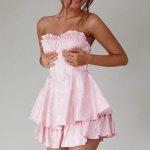 Paris Muse Gathered Bust Romper Pink